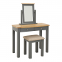 Marbury Slate Grey Painted 2 Drawer Dressing Table Set with Mirror & Stool