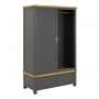 Marbury Slate Grey Painted Double Wardrobe with 2 Sliding Doors & 2 Drawers