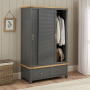 Marbury Slate Grey Painted Double Wardrobe with 2 Sliding Doors & 2 Drawers