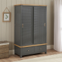 Marbury Slate Grey Painted Double Wardrobe with 2 Sliding Doors & 2 Drawers