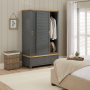 Marbury Slate Grey Painted Double Wardrobe with 2 Sliding Doors & 2 Drawers