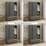 Marbury Slate Grey Painted Double Wardrobe with 2 Sliding Doors & 2 Drawers