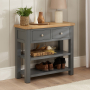 Marbury Slate Grey Painted 2 Drawer Hall Console Table