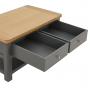 Marbury Slate Grey Painted 2 Drawer Coffee Table with Shelf