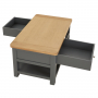 Marbury Slate Grey Painted 2 Drawer Coffee Table with Shelf