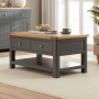 Marbury Slate Grey Painted 2 Drawer Coffee Table with Shelf