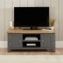 Marbury Slate Grey Painted Widescreen TV Unit Stand – Up to 60” TV Size