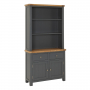 Marbury Slate Grey Painted Medium Sideboard with Bookcase Dresser Top