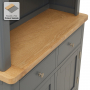 Marbury Slate Grey Painted Medium Sideboard with Bookcase Dresser Top