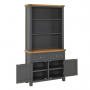 Marbury Slate Grey Painted Medium Sideboard with Bookcase Dresser Top