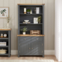 Marbury Slate Grey Painted Medium Sideboard with Bookcase Dresser Top