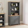 Marbury Slate Grey Painted Medium Sideboard with Bookcase Dresser Top