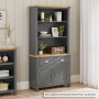 Marbury Slate Grey Painted Medium Sideboard with Bookcase Dresser Top