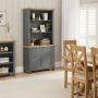 Marbury Slate Grey Painted Medium Sideboard with Bookcase Dresser Top