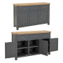 Marbury Slate Grey Painted Large 3 Drawer 3 Door Sideboard