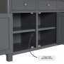 Marbury Slate Grey Painted Large 3 Drawer 3 Door Sideboard