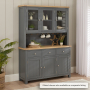 Marbury Slate Grey Painted Large 3 Drawer 3 Door Sideboard