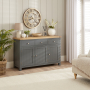 Marbury Slate Grey Painted Large 3 Drawer 3 Door Sideboard