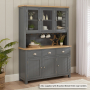 Marbury Slate Grey Painted Large Glazed Dresser Sideboard