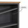 Marbury Slate Grey Painted Small Low Bookcase