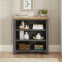 Marbury Slate Grey Painted Small Low Bookcase