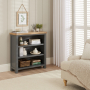 Marbury Slate Grey Painted Small Low Bookcase