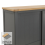 Marbury Slate Grey Painted Large Double Wardrobe with 2 Sliding Doors & 3 Drawers