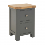 Marbury Slate Grey Painted 2 Drawer Slim Bedside Table