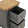 Marbury Slate Grey Painted 2 Drawer Slim Bedside Table