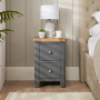 Marbury Slate Grey Painted 2 Drawer Slim Bedside Table