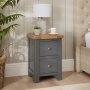 Marbury Slate Grey Painted 2 Drawer Slim Bedside Table