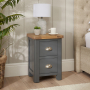 Marbury Slate Grey Painted 2 Drawer Slim Bedside Table