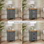 Marbury Slate Grey Painted 2 Drawer Slim Bedside Table