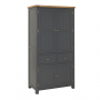 Marbury Slate Grey Painted Double Kitchen Larder Pantry Cupboard