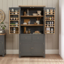 Marbury Slate Grey Painted Double Kitchen Larder Pantry Cupboard