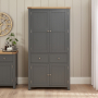 Marbury Slate Grey Painted Double Kitchen Larder Pantry Cupboard