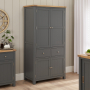 Marbury Slate Grey Painted Double Kitchen Larder Pantry Cupboard