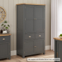 Marbury Slate Grey Painted Double Kitchen Larder Pantry Cupboard