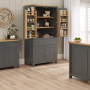 Marbury Slate Grey Painted Double Kitchen Larder Pantry Cupboard