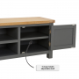 Marbury Slate Grey Painted Extra Large Widescreen TV Unit Stand – Up to 80” TV Size