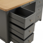 Marbury Slate Grey Painted Large Twin Pedestal Desk