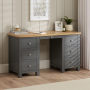 Marbury Slate Grey Painted Large Twin Pedestal Desk