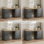 Marbury Slate Grey Painted Large Twin Pedestal Desk