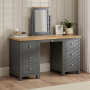 Marbury Slate Grey Painted Twin Pedestal Dressing Table Set with Mirror