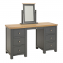 Marbury Slate Grey Painted Twin Pedestal Dressing Table Set with Mirror