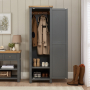 Marbury Slate Grey Painted Single Hallway Coat & Shoe Cupboard