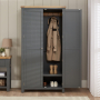 Marbury Slate Grey Painted Double Hallway Coat & Shoe Cupboard