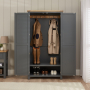 Marbury Slate Grey Painted Double Hallway Coat & Shoe Cupboard