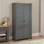 Marbury Slate Grey Painted Double Hallway Coat & Shoe Cupboard