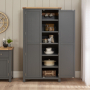 Marbury Slate Grey Painted Double Shaker Kitchen Pantry Cupboard